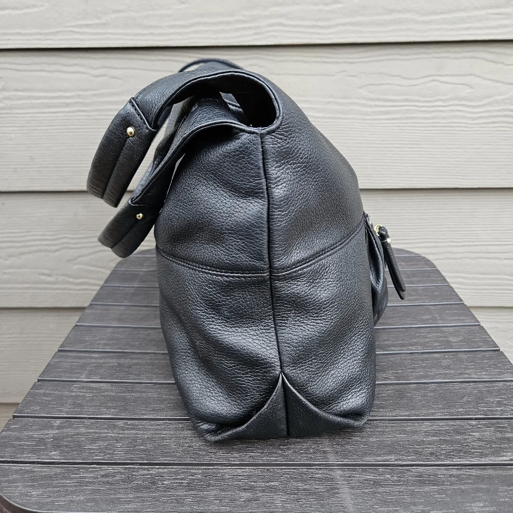 Michael Kors Austin Large Black Hobo Shoulder Bag Purse Full-Grain Leather